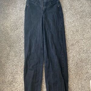 Black straight leg jeans, size 0